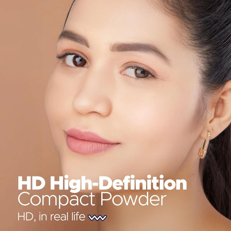 Hilary Rhoda Compact Powder | Sand | 2-in-1 Pressed Powder with Mirror & Puff | Shimmery & HD Matte Finish With Long Lasting Coverage| Oil Control | (Sand - Shade 04) - 18g thumbnail 3